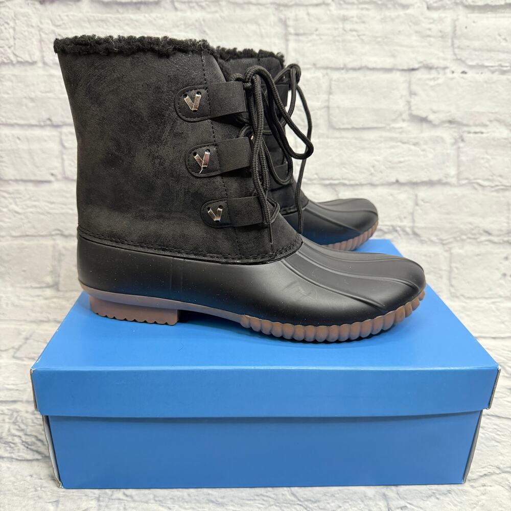 Jack Rogers Hazel Duck Boots Women Size 10M Black Style 142191BT19 New Insulated